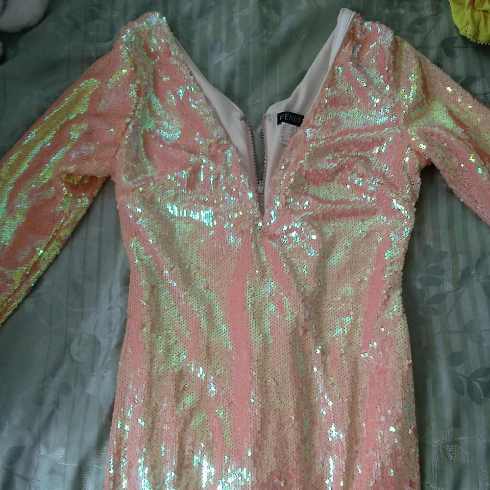 Venus Sequin Light Pink "bubble gum pink" dress